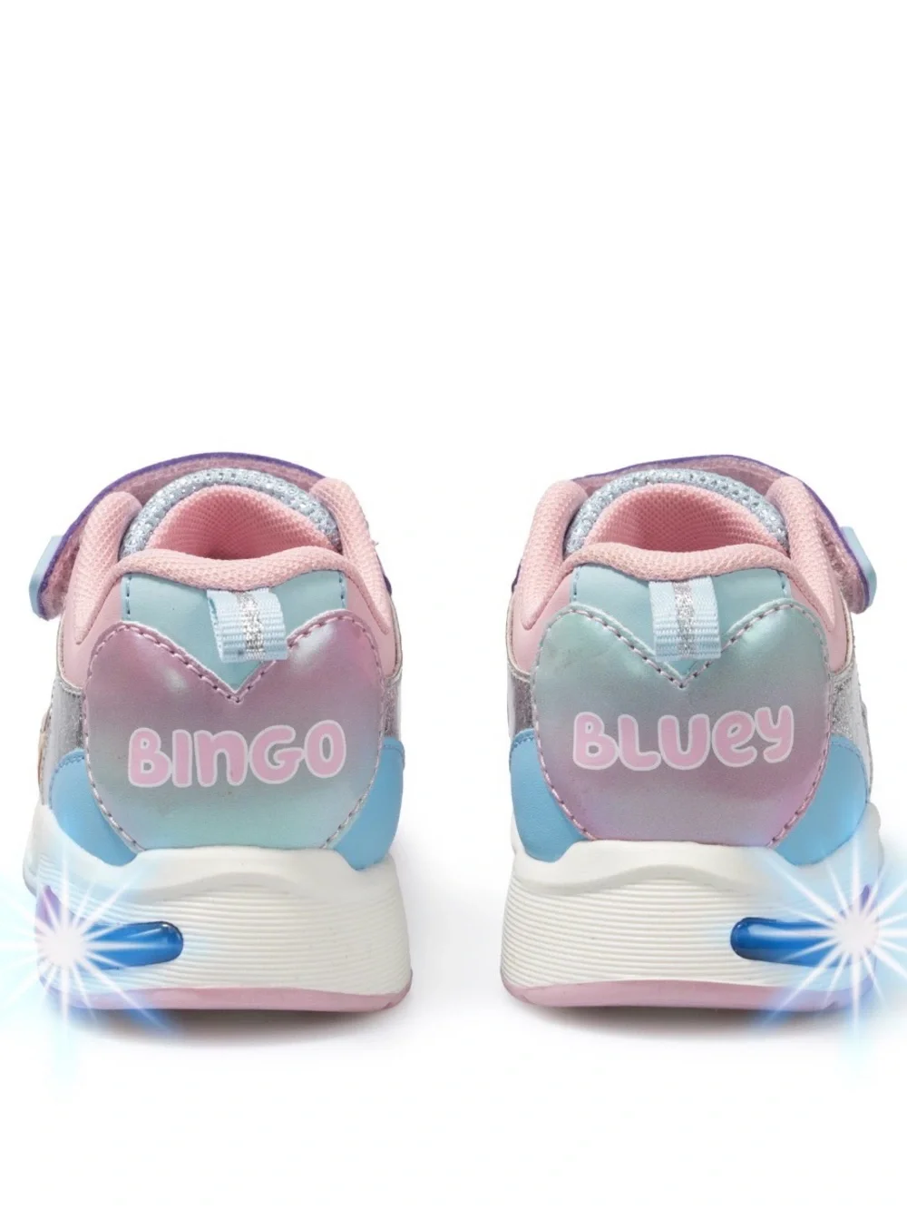 Bliss Kids Pastel Heart Light-Up Sneakers - Pink, Blue & Purple